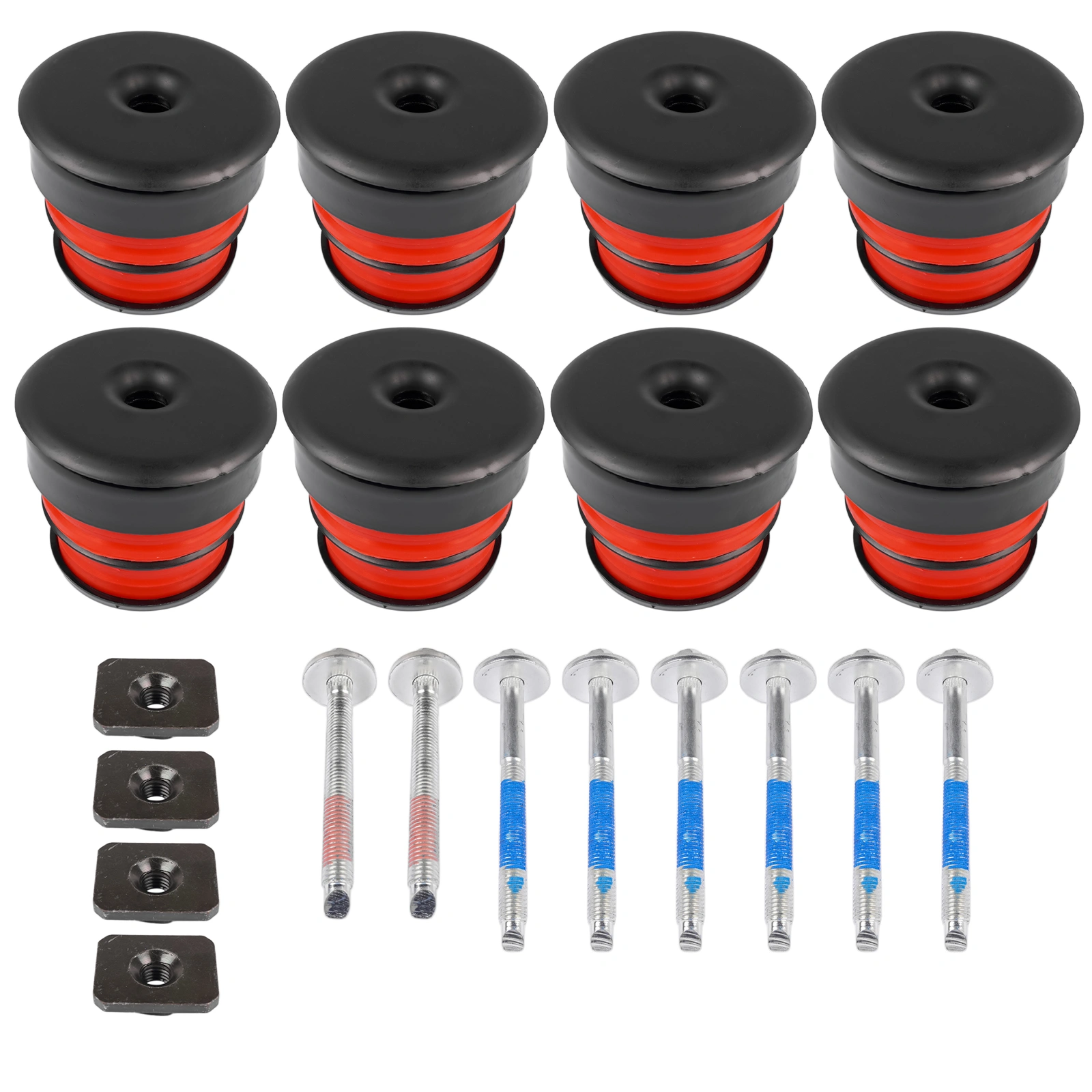 8X Silicone Body Mount Bushings and Cushion Bolts Kit Replacement for F-250 F-350 2008-2016 13848