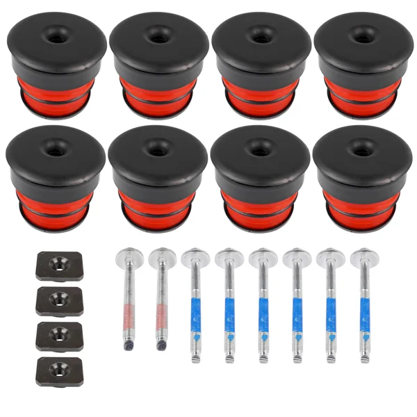8X Silicone Body Mount Bushings and Cushion Bolts Kit Replacement for F-250 F-350 2008-2016 13848