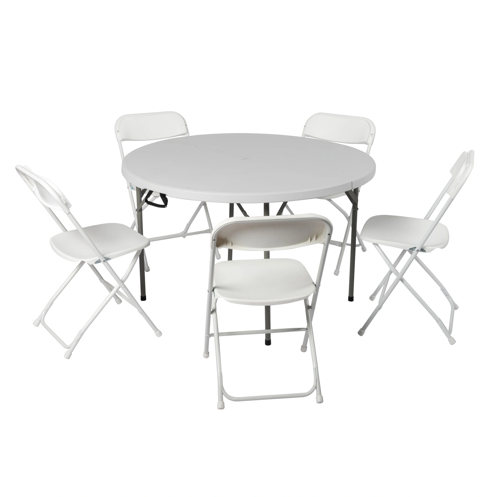 48inch Round Folding Table Outdoor Folding Utility Table White view 19