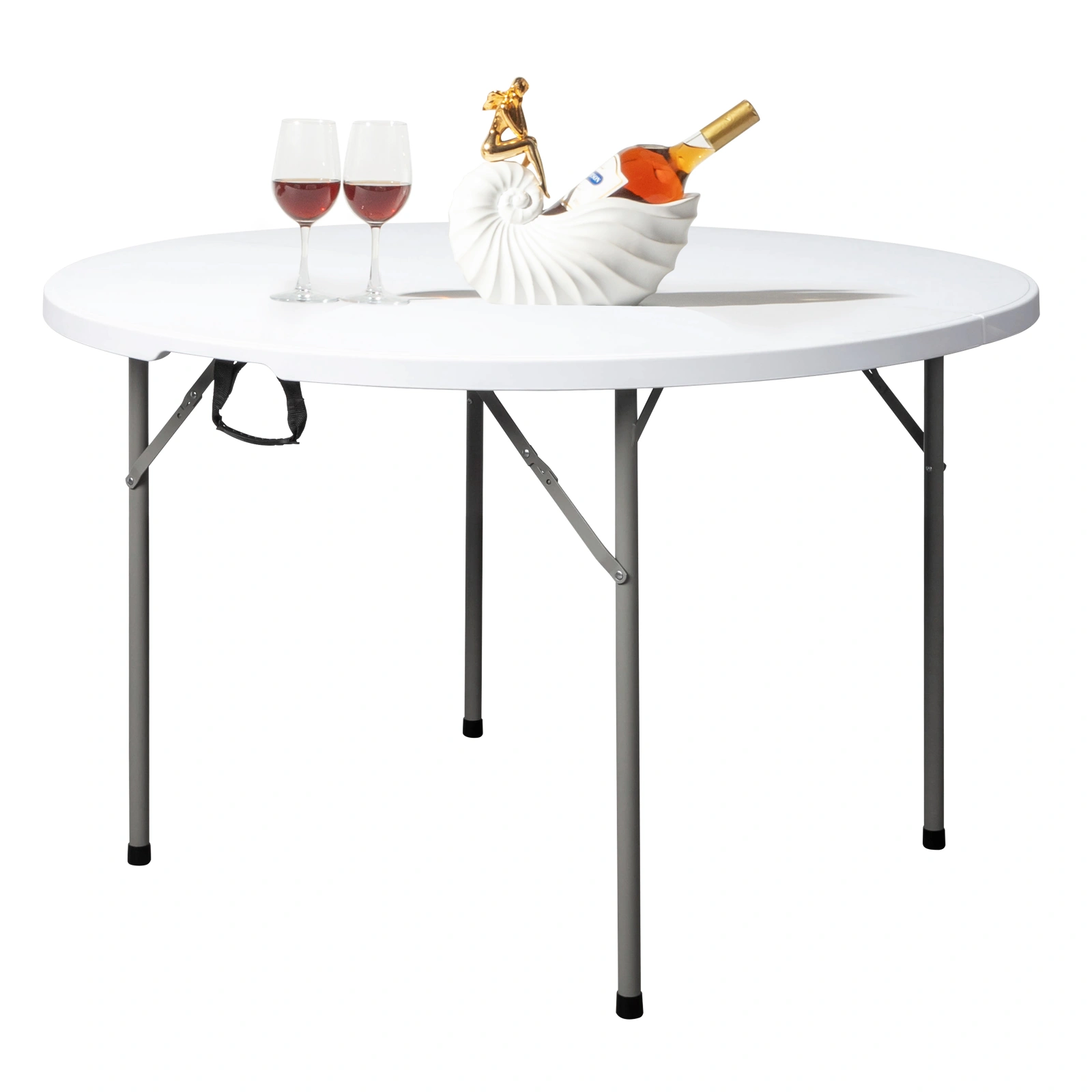 48inch Round Folding Table Outdoor Folding Utility Table White view 7