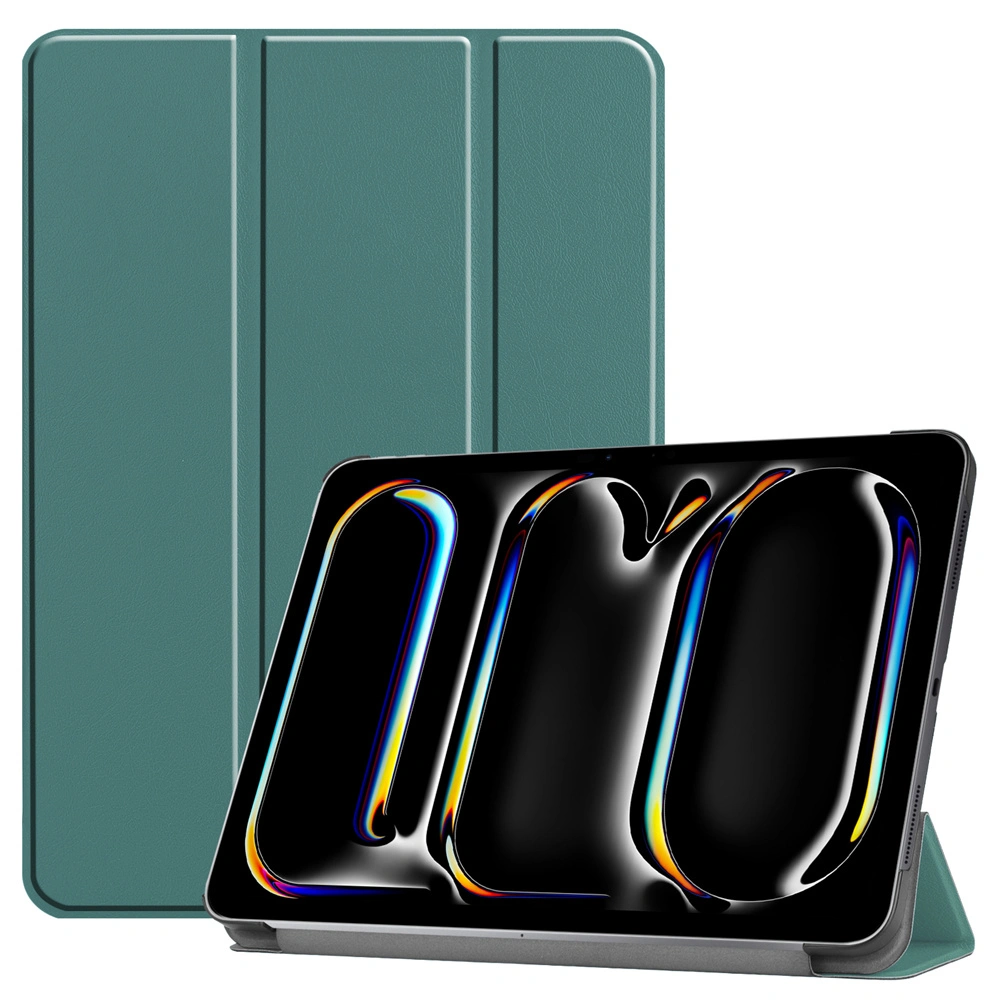 iPad Pro 11 Inch 5th Gen 2024 M4 Case, Trifold Stand Leather Cover, Slim Protective Smart Case