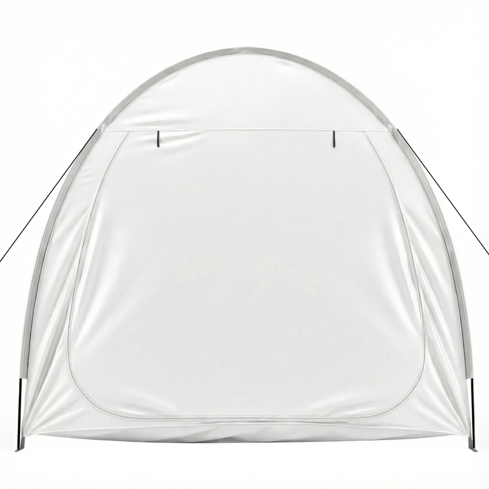 6.8x4.9FT Light Gray Arched Bicycle Storage Shed, 210D PU Silver Coated Oxford, Black Fiberglass Rod Frame, Front&Side Dual Doors, Inner Storage Bag & Portable Carry Bag view 4