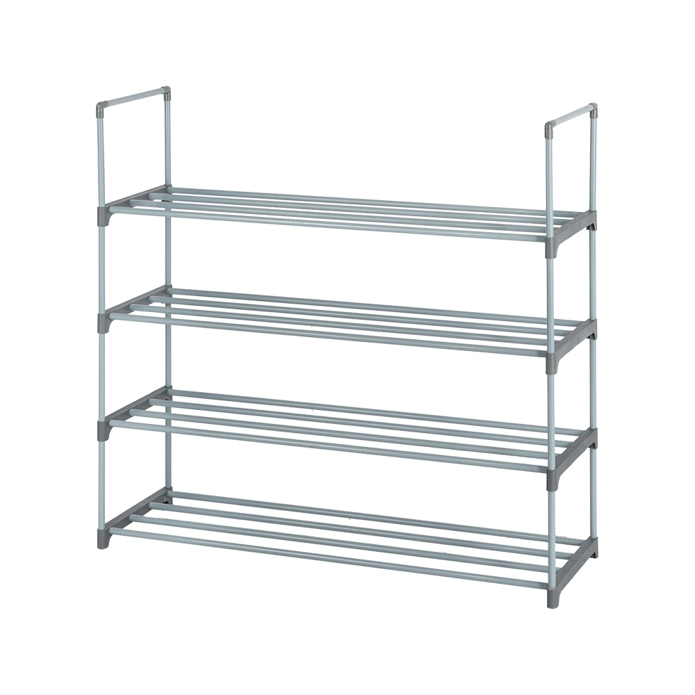 4-Tier Shoe Rack Tower Shelf Storage Organizer for Bedroom, Entryway, Hallway, Closet - Gray view 3