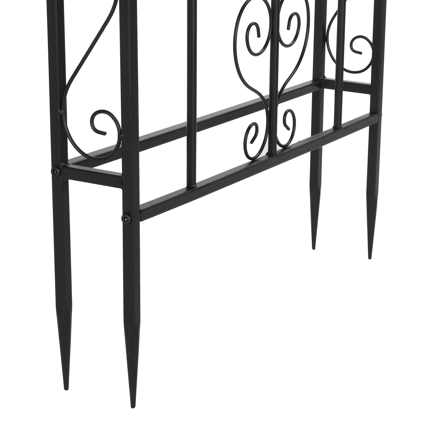 134*59*213cm Double Layer Iron Art Arc Top Iron Arch Black view 9