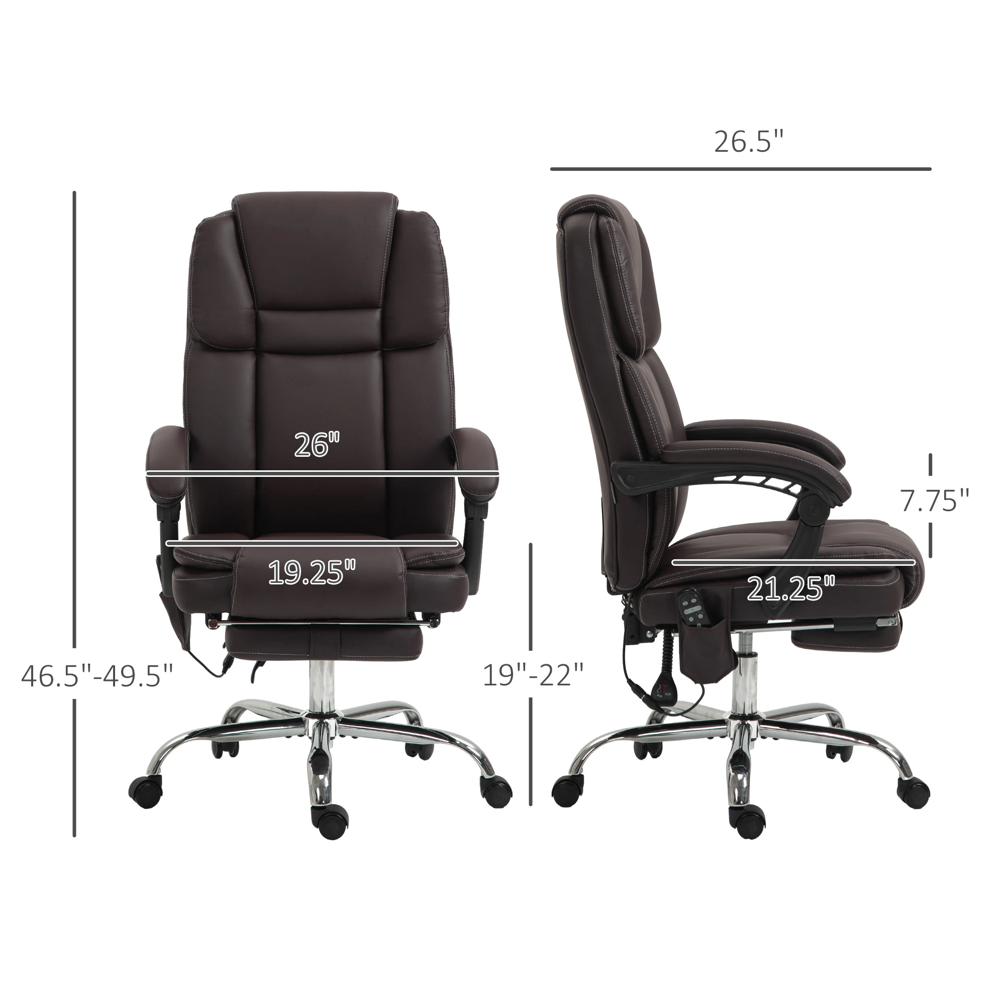 Ergonomic Office Chair with Massage Back Support, Adjustable Height Swivel Computer Desk Chair for Home Work view 2