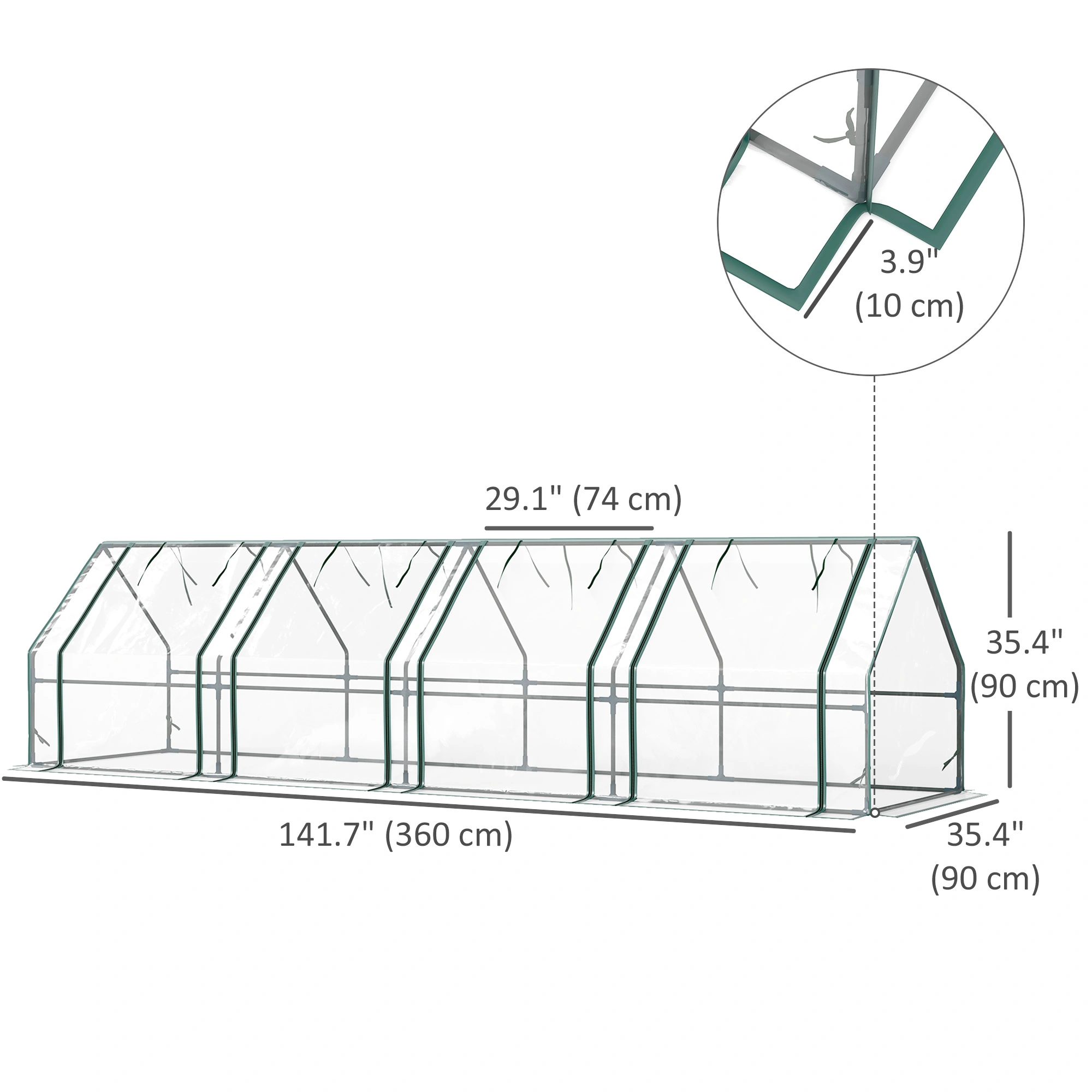 6 Person Walk-In Greenhouse Portable Tunnel Tent Cold Frame Plant Protection Garden Cover view 3