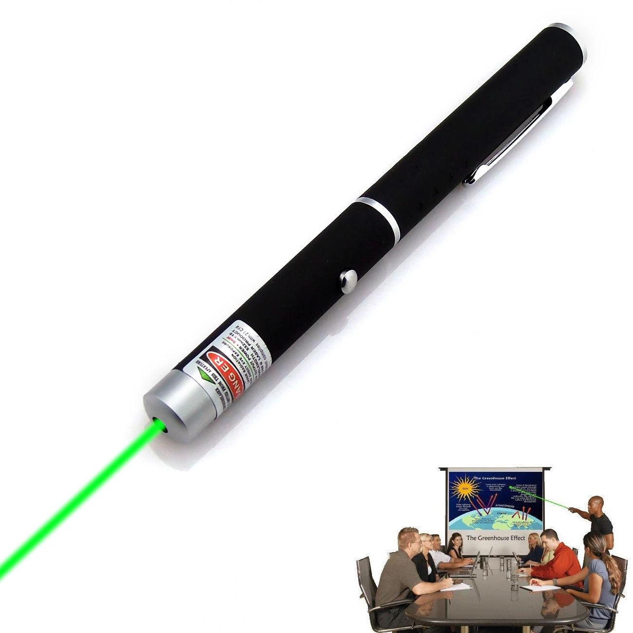 5PCS Laser Pointer Pen 532nm Green Beam 1mW Compact Keychain for Presentation view 4