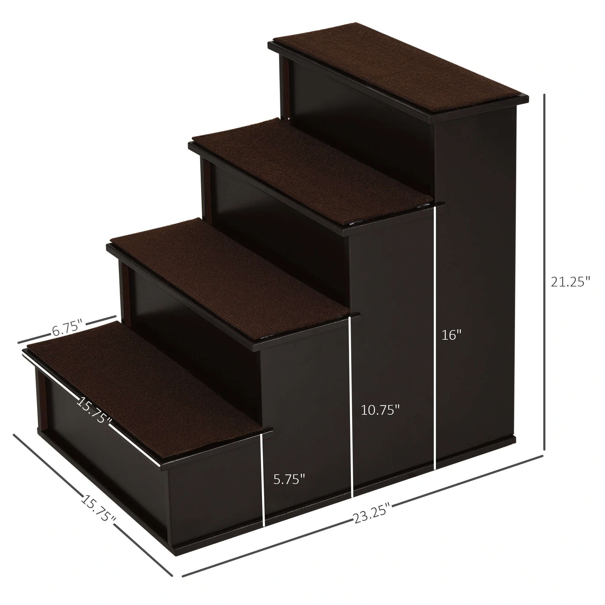 Pet Stairs for Dogs & Cats, 3-Tier Soft Foam Pet Steps, Non-Slip Indoor Staircase for Beds, Couches, Sofas, Small to Medium Dogs view 2