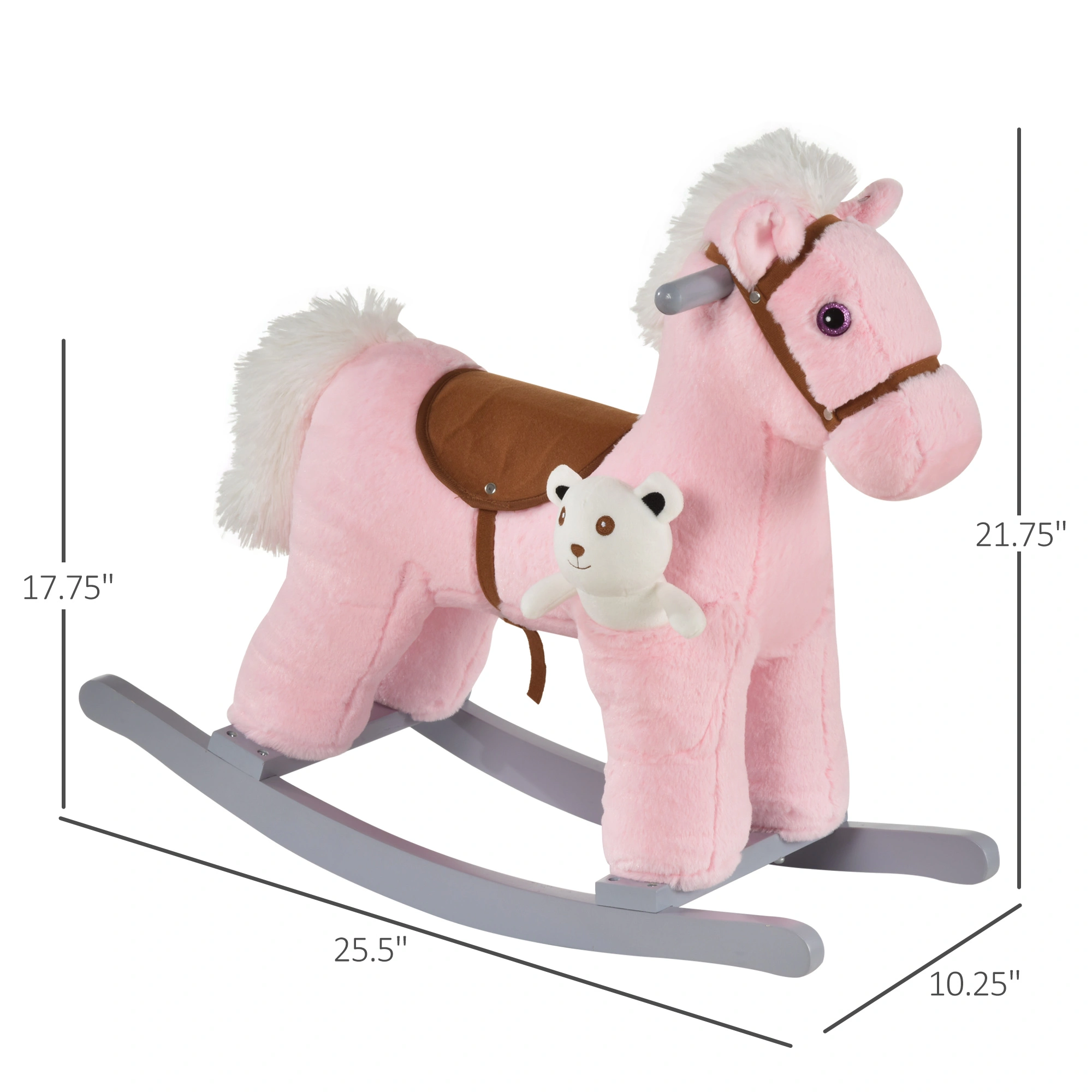 Kids Rocking Horse Wooden Horse Ride On Toy for Toddlers 1-3 Years Indoor Balance Training view 2