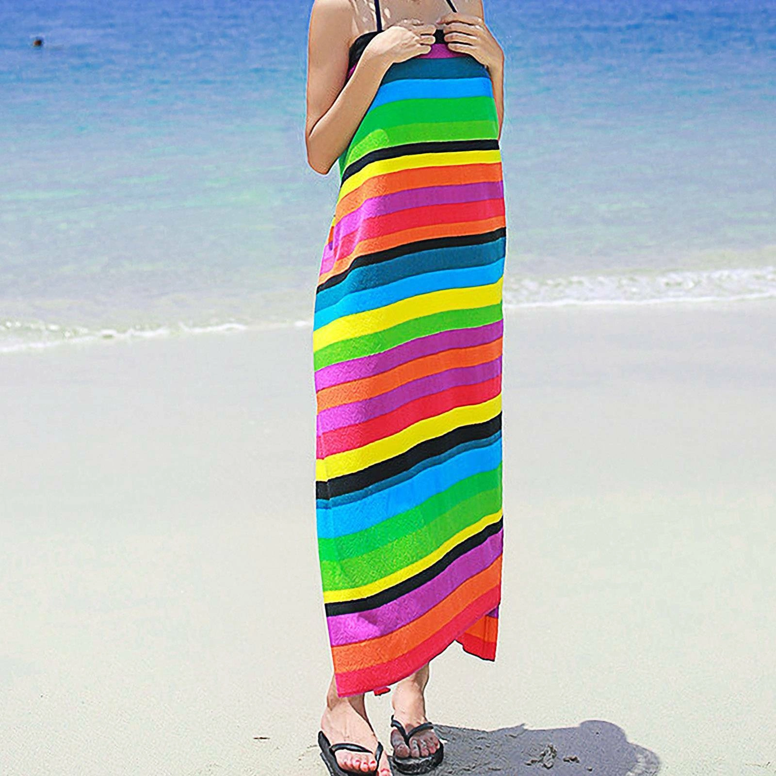 Extra Large Striped Microfibre Beach Towel Lightweight Quick Dry Travel Towel view 2