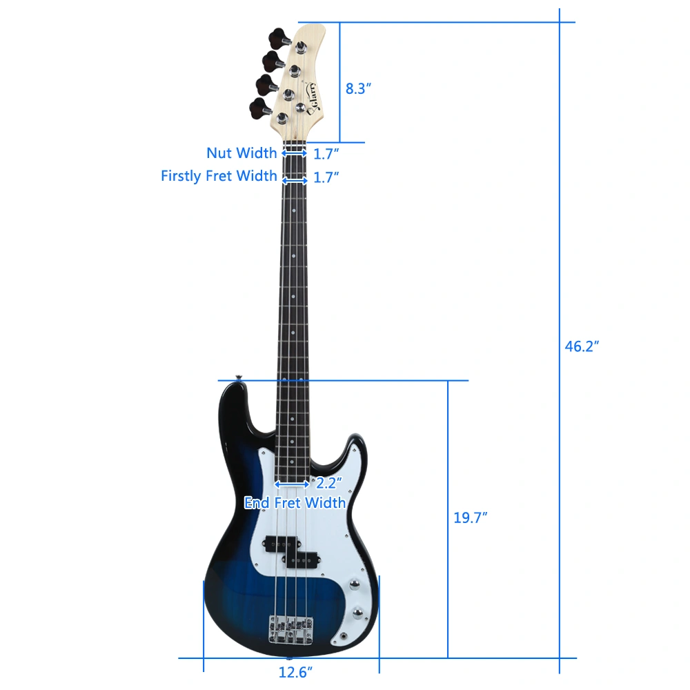 GP Bass Stereo Bag Strap Pick Cable Wrench Tool Blue view 7