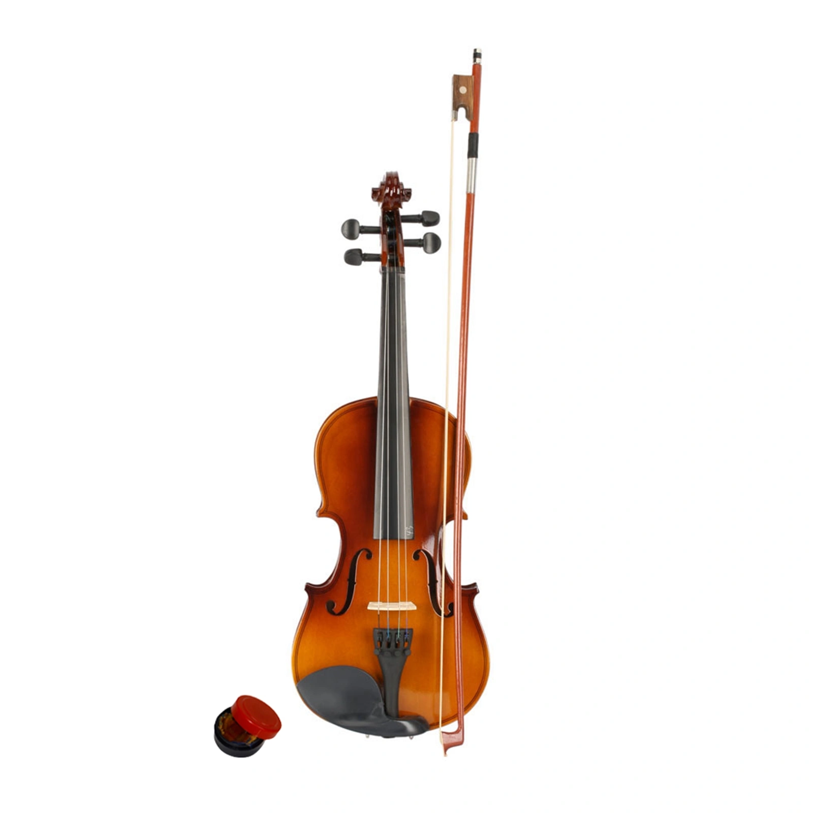 New 3/4 Acoustic Violin Case Bow Rosin Natural view 2
