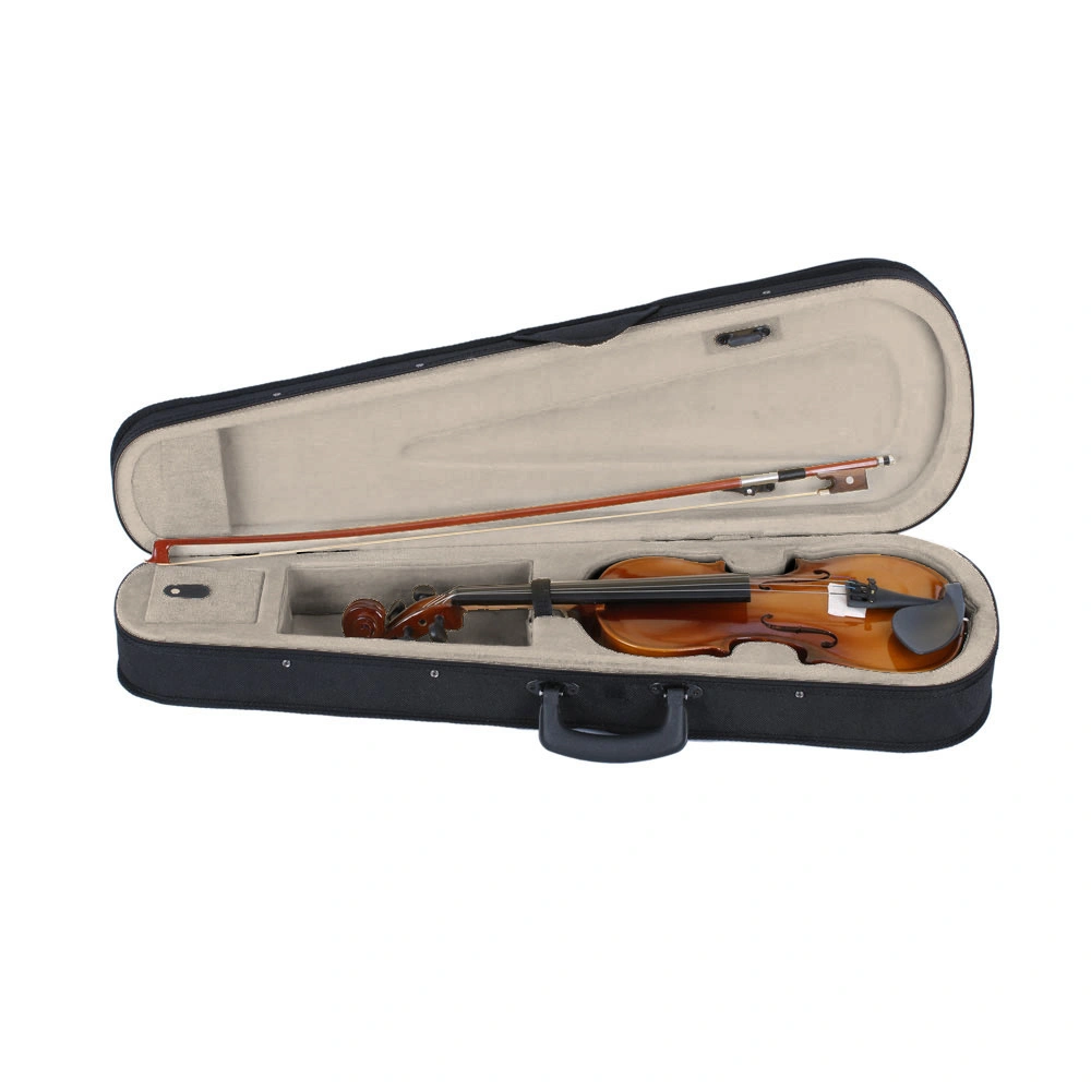 New 3/4 Acoustic Violin Case Bow Rosin Natural view 3