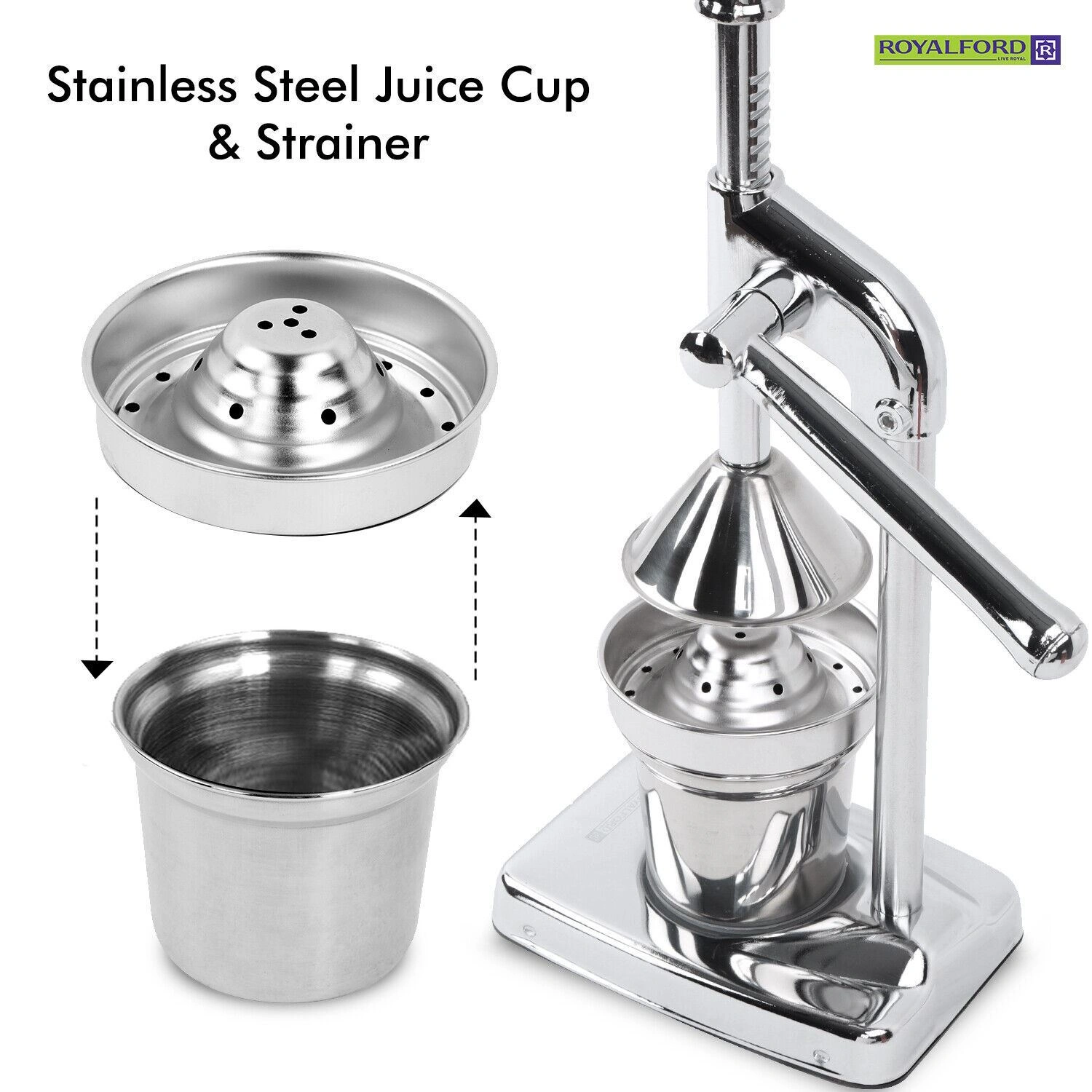 Manual Citrus Juicer Hand Press - Stainless Steel Lemon Lime Fruit Squeezer Extractor view 5