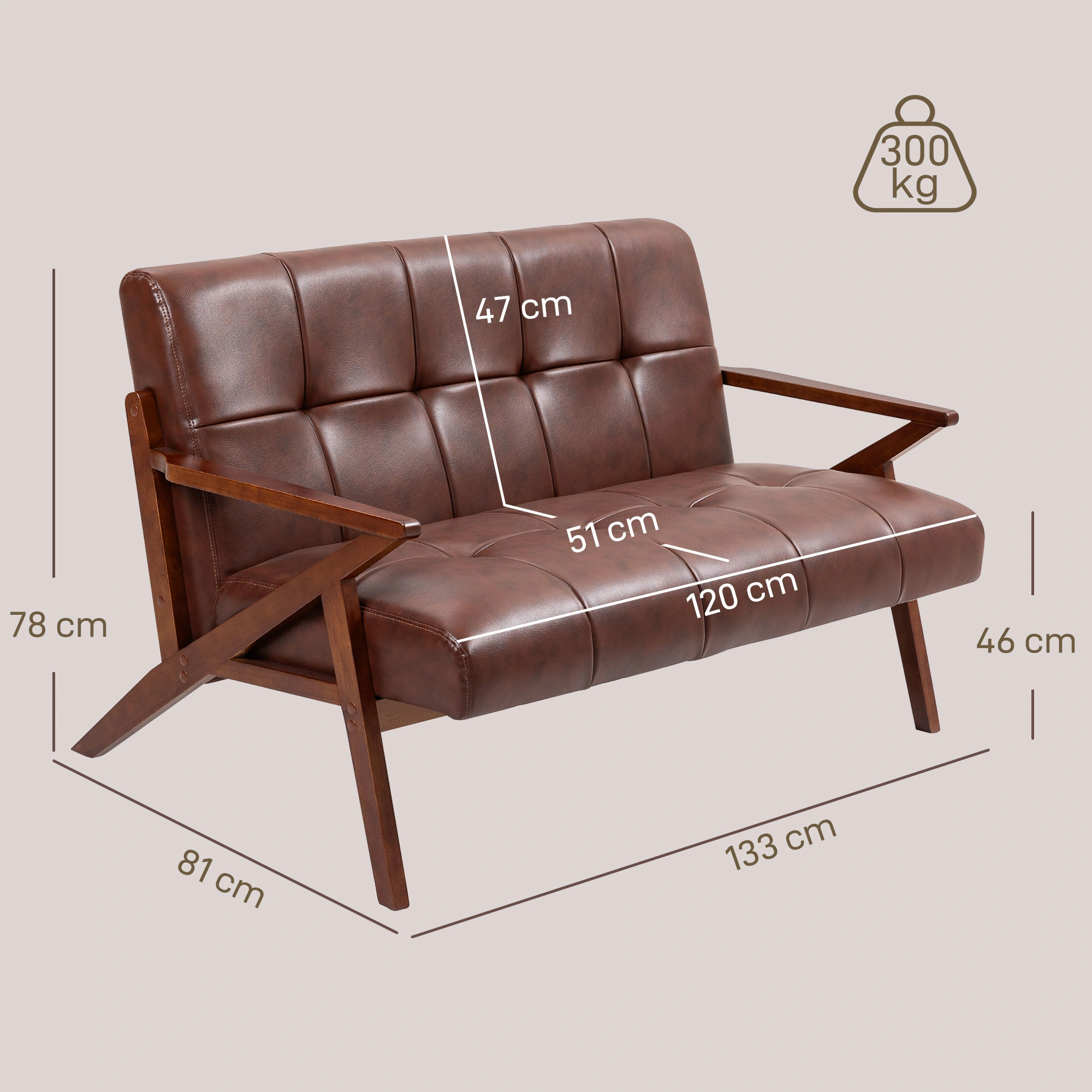 Modern Sofa Chair with Upholstered Seat, Compact Armchair for Living Room and Bedroom view 2