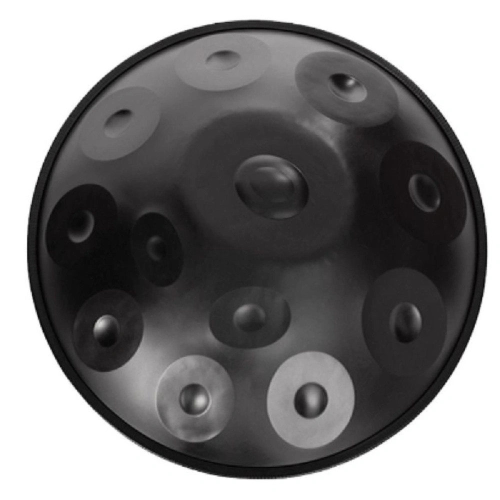 12 Notes Black Handpan Drum, Steel Tongue Drum Percussion Instrument, Solid Color Handpan Music Instrument