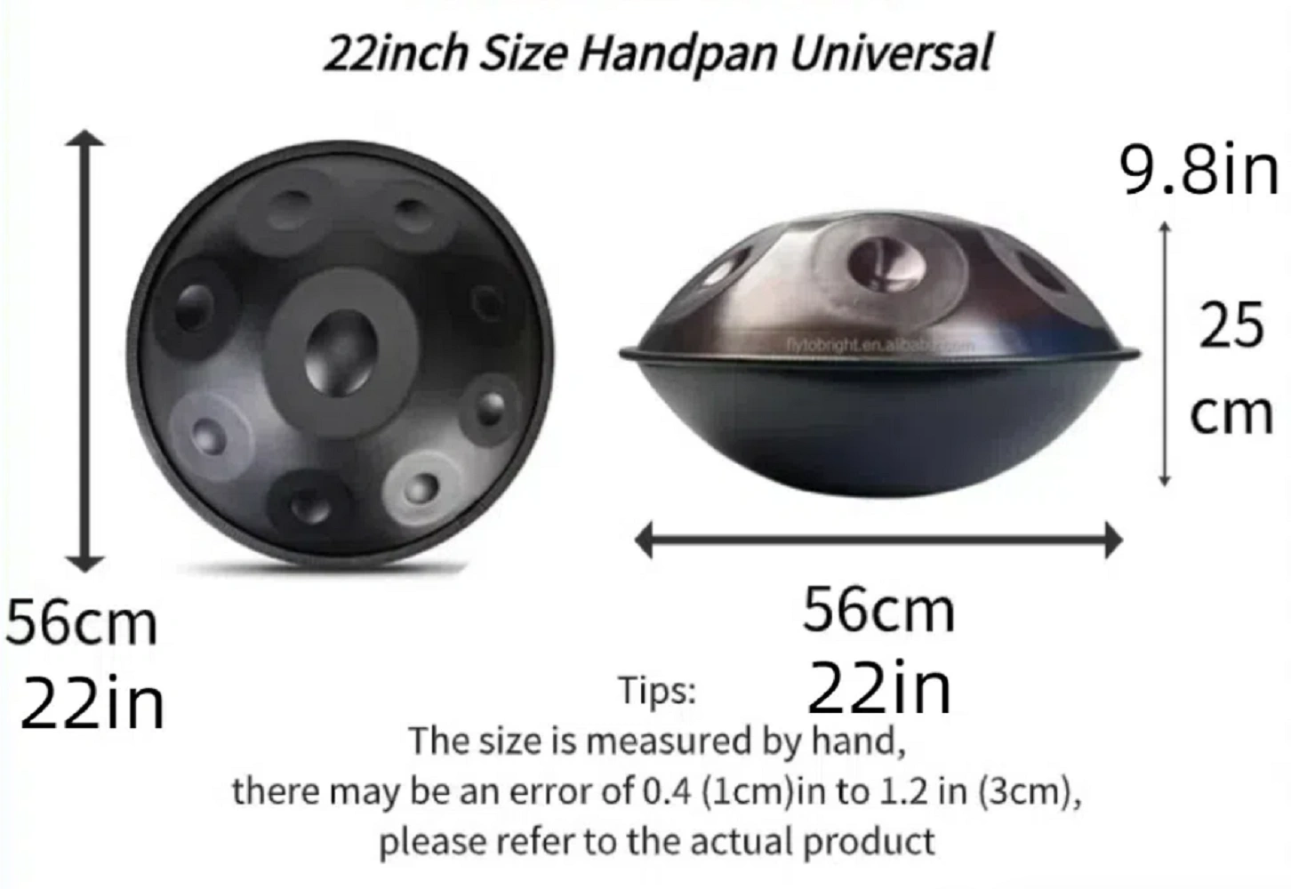 12 Notes Black Handpan Drum, Steel Tongue Drum Percussion Instrument, Solid Color Handpan Music Instrument view 5