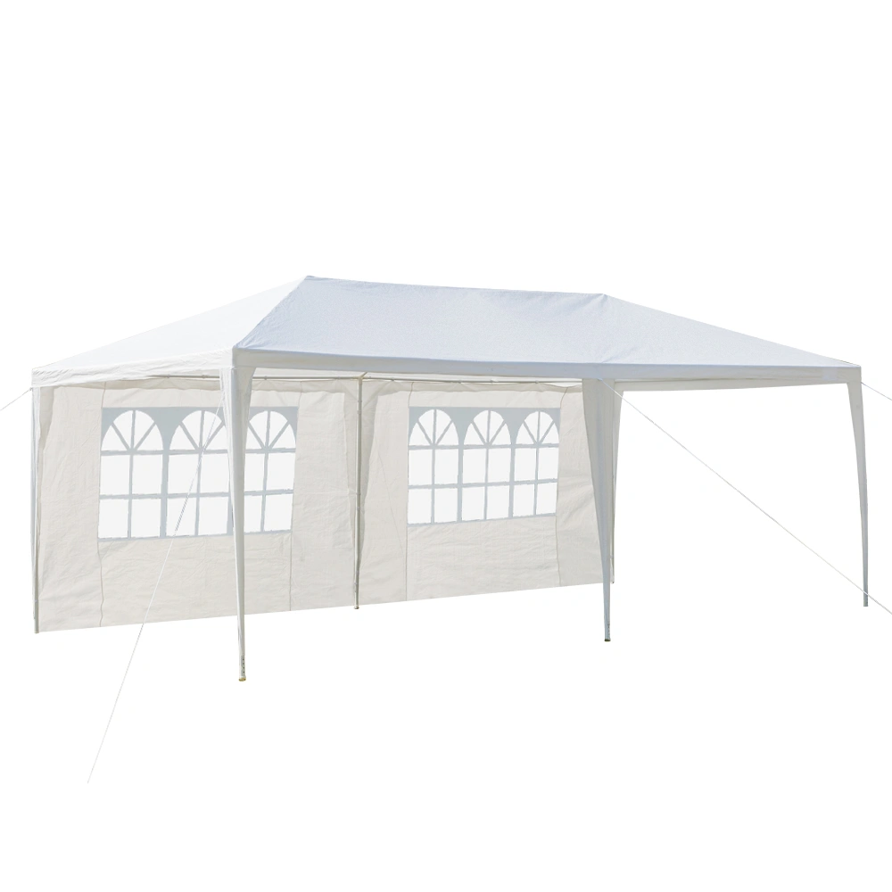 10'X20' Outdoor Party Tent with 4 Removable Sidewalls, Waterproof Canopy Patio Wedding Gazebo, White view 12