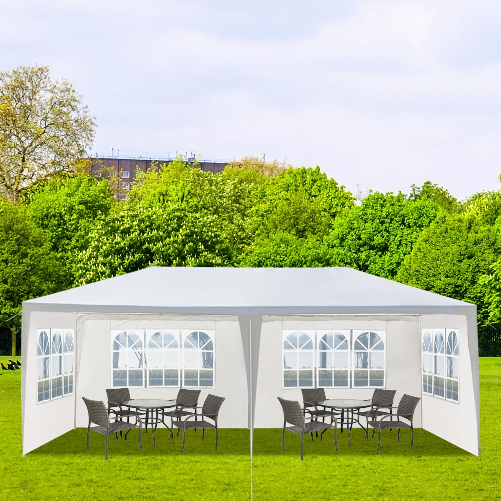 10'X20' Outdoor Party Tent with 4 Removable Sidewalls, Waterproof Canopy Patio Wedding Gazebo, White view 8