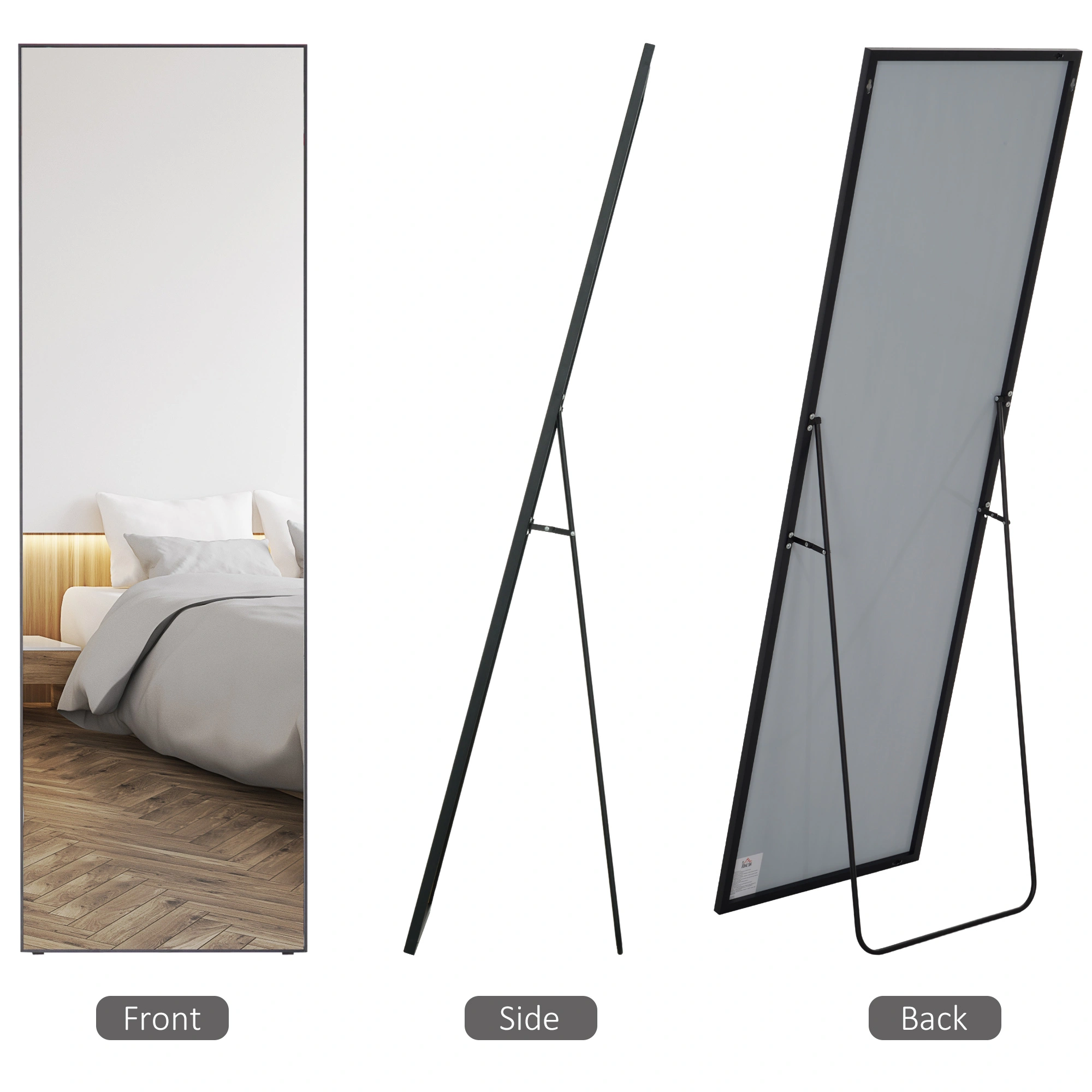 Dressing Mirror Full Length, Standing Floor Mirror with Sleek Frame, Decorative Full Body Mirror for Bedroom view 3