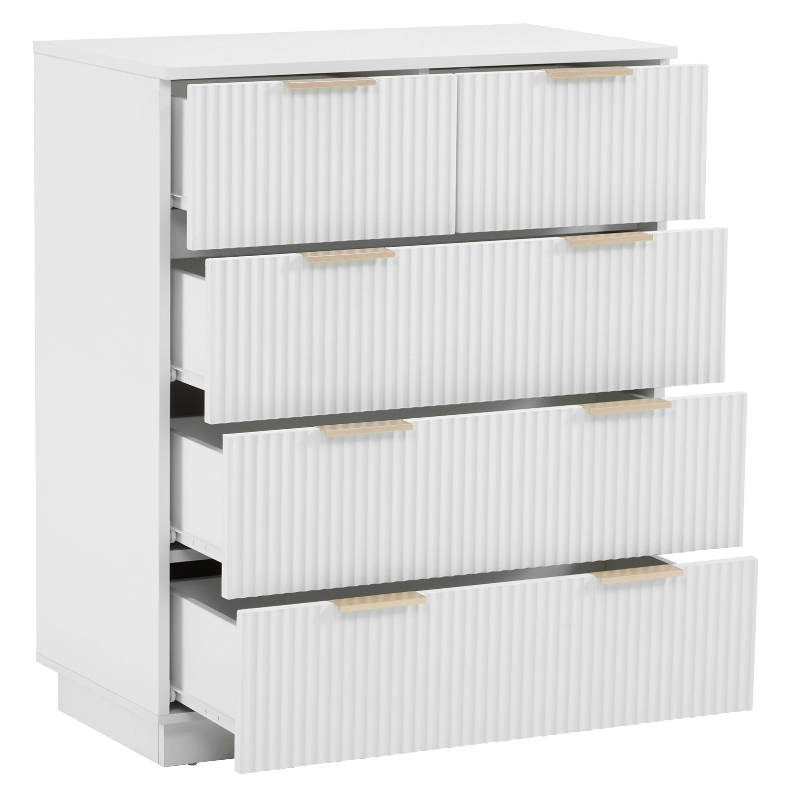 White P2 Particle Board and Density Board 724194cm Wavy Pattern Drawer Front Four-Level Five-Drawer Cabinet view 4