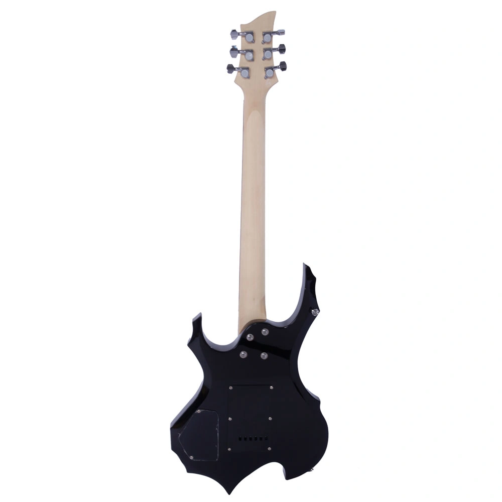 Flame Shaped Electric Guitar Accessory Kit for Beginners, HSH Pickup, Strap, Paddle Rocker Switch, Cable, Wrench Tool, Black view 10