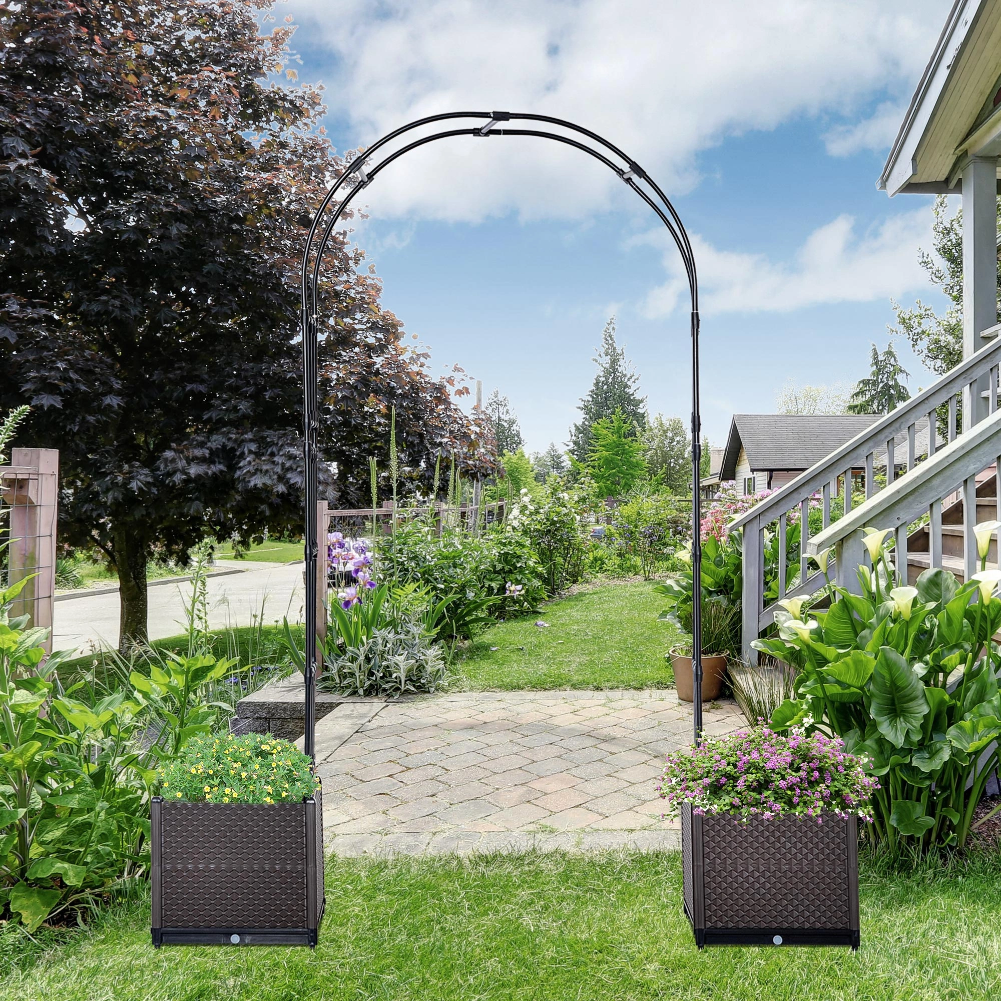 Metal Garden Arch for Outdoor Yard, Heavy Duty Steel Plant Arch Support, Weather Resistant, Amazon Prime Shipping