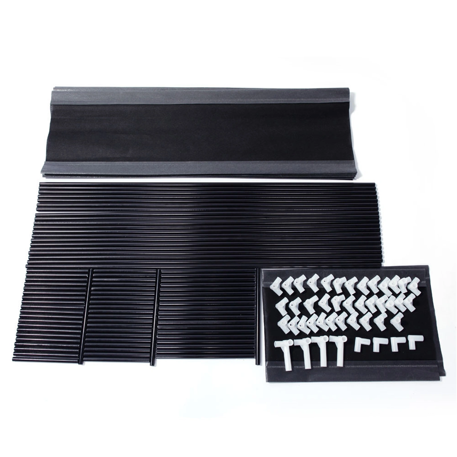 Simple Assembly 10 Tiers Non-woven Fabric Shoe Rack with Handle Black view 2