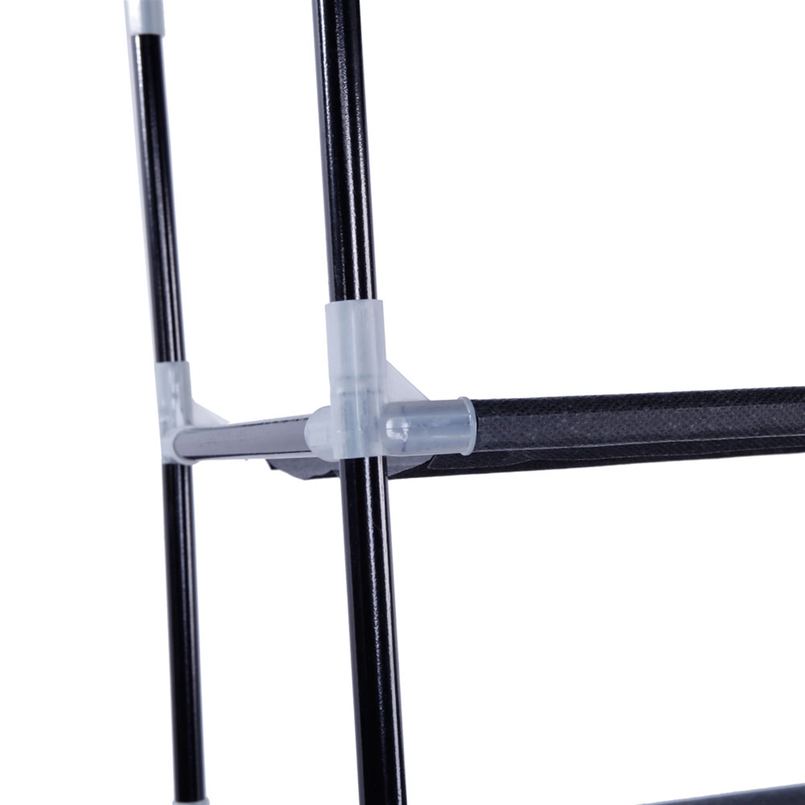 Simple Assembly 10 Tiers Non-woven Fabric Shoe Rack with Handle Black view 6