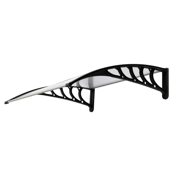 HT-100 x 80 Household Application Door & Window Rain Cover Eaves Canopy White & Black Bracket view 6