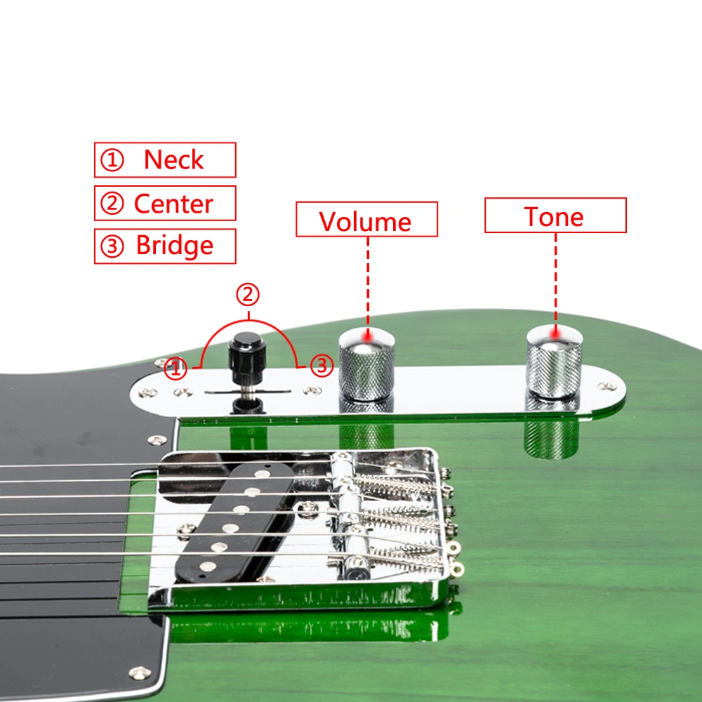 GTL Maple Fingerboard Electric Guitar (Green) Bag Strap Paddle Cable Wrench Tool view 19