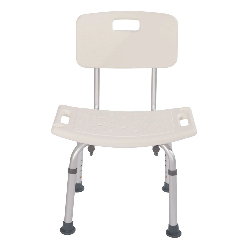 Medical Bathroom Safety Shower Tub Aluminium Alloy Bath Chair Seat Bench with Removable Back White view 2