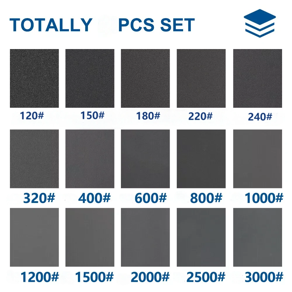 48 Pcs Sandpaper Set Wet Dry Grit 80-3000 for Auto Paint Wood Polishing Abrasive Sheets view 4