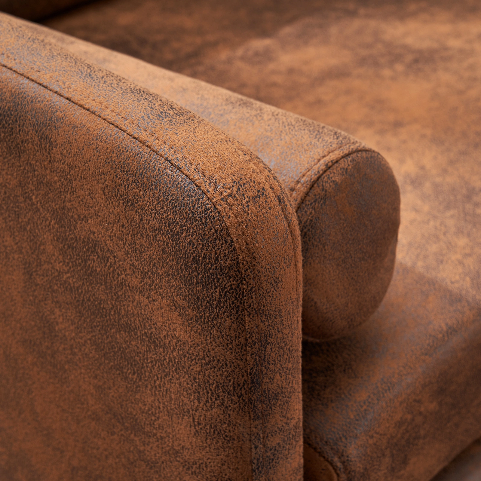 97*71*74cm 1.5 Seats Hot Stamping Cloth Surrounding Chair With Pillow Indoor Circle Chair Dark Brown view 14