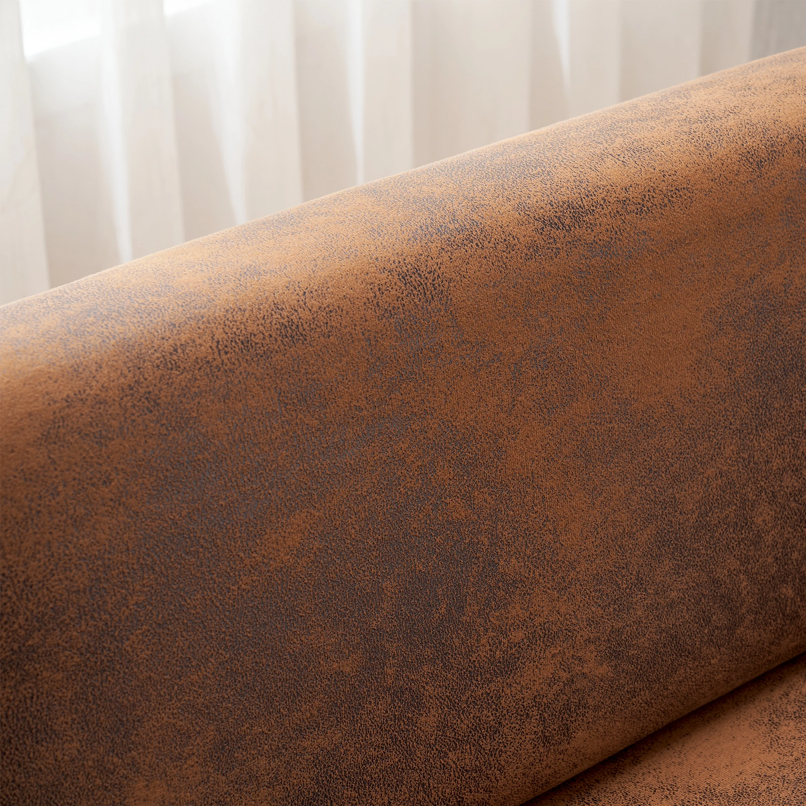 97*71*74cm 1.5 Seats Hot Stamping Cloth Surrounding Chair With Pillow Indoor Circle Chair Dark Brown view 16