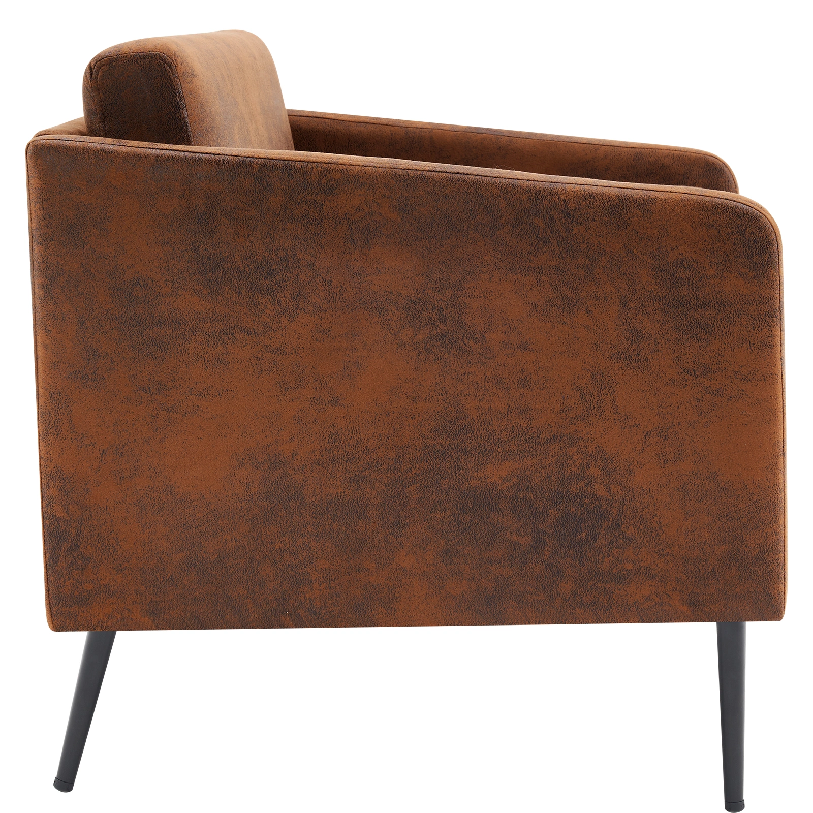 97*71*74cm 1.5 Seats Hot Stamping Cloth Surrounding Chair With Pillow Indoor Circle Chair Dark Brown view 4