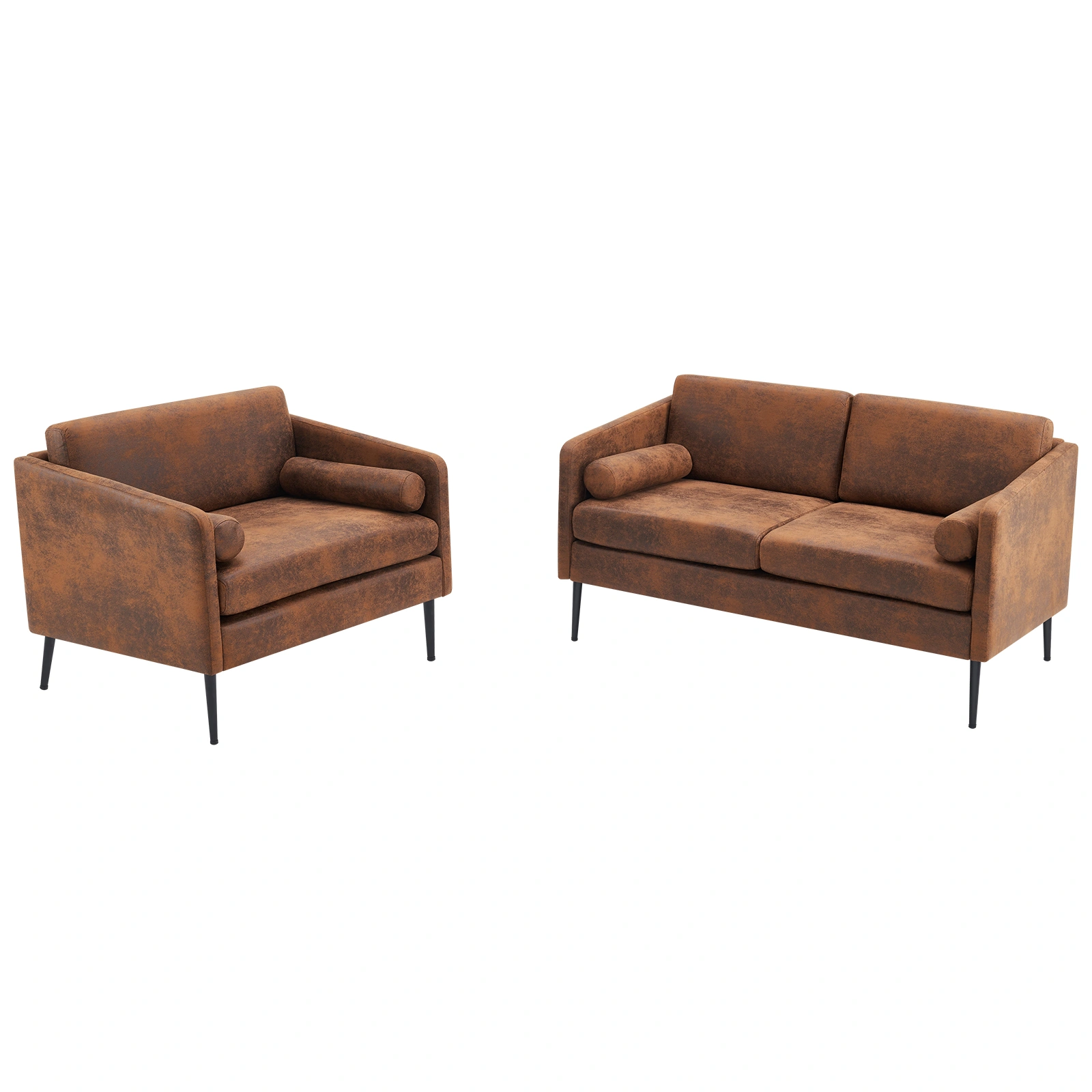 97*71*74cm 1.5 Seats Hot Stamping Cloth Surrounding Chair With Pillow Indoor Circle Chair Dark Brown view 7