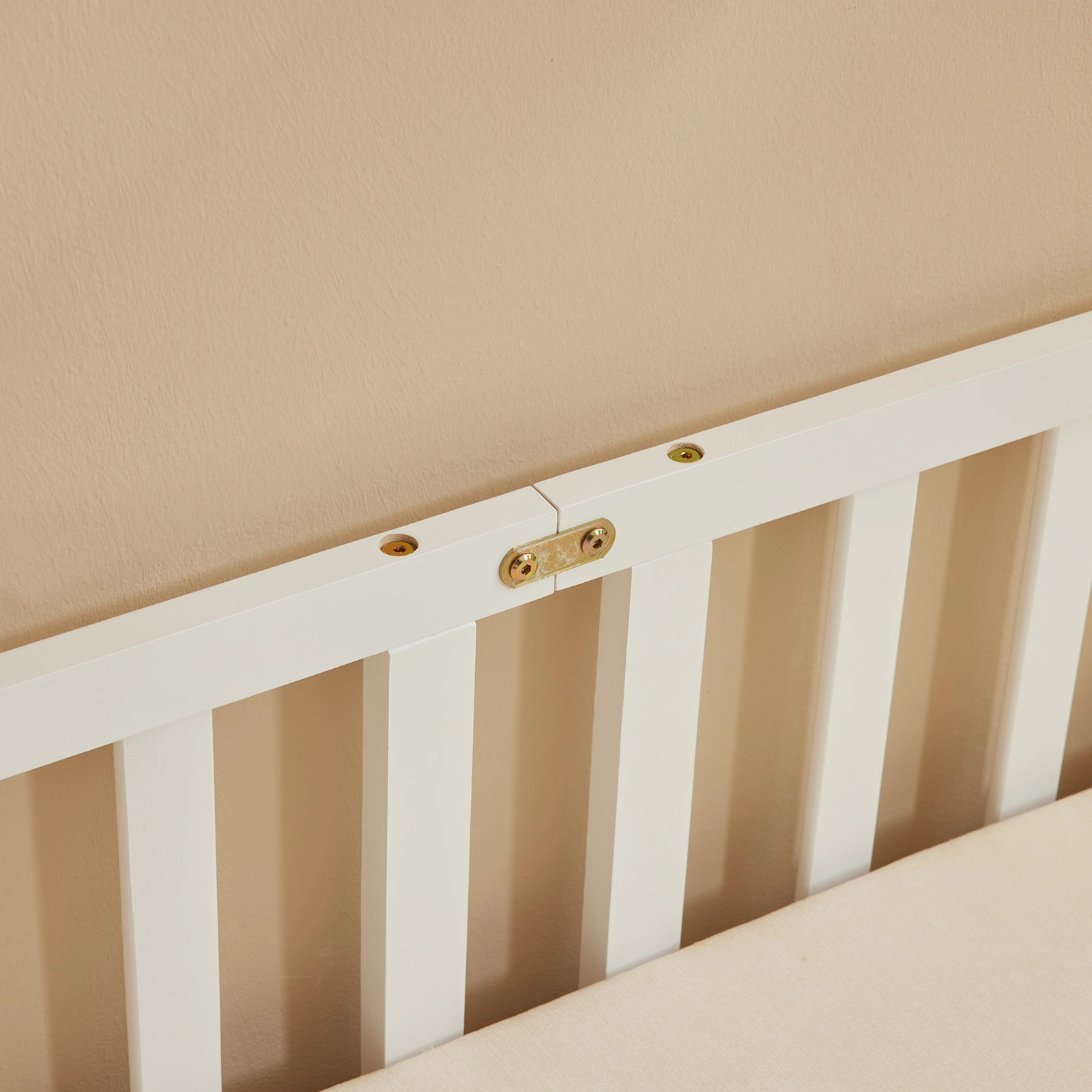 White Painted Pine Wood Fence Bed with Door & Deck - Twin Size Kids Wooden Bed for Children's Room view 22