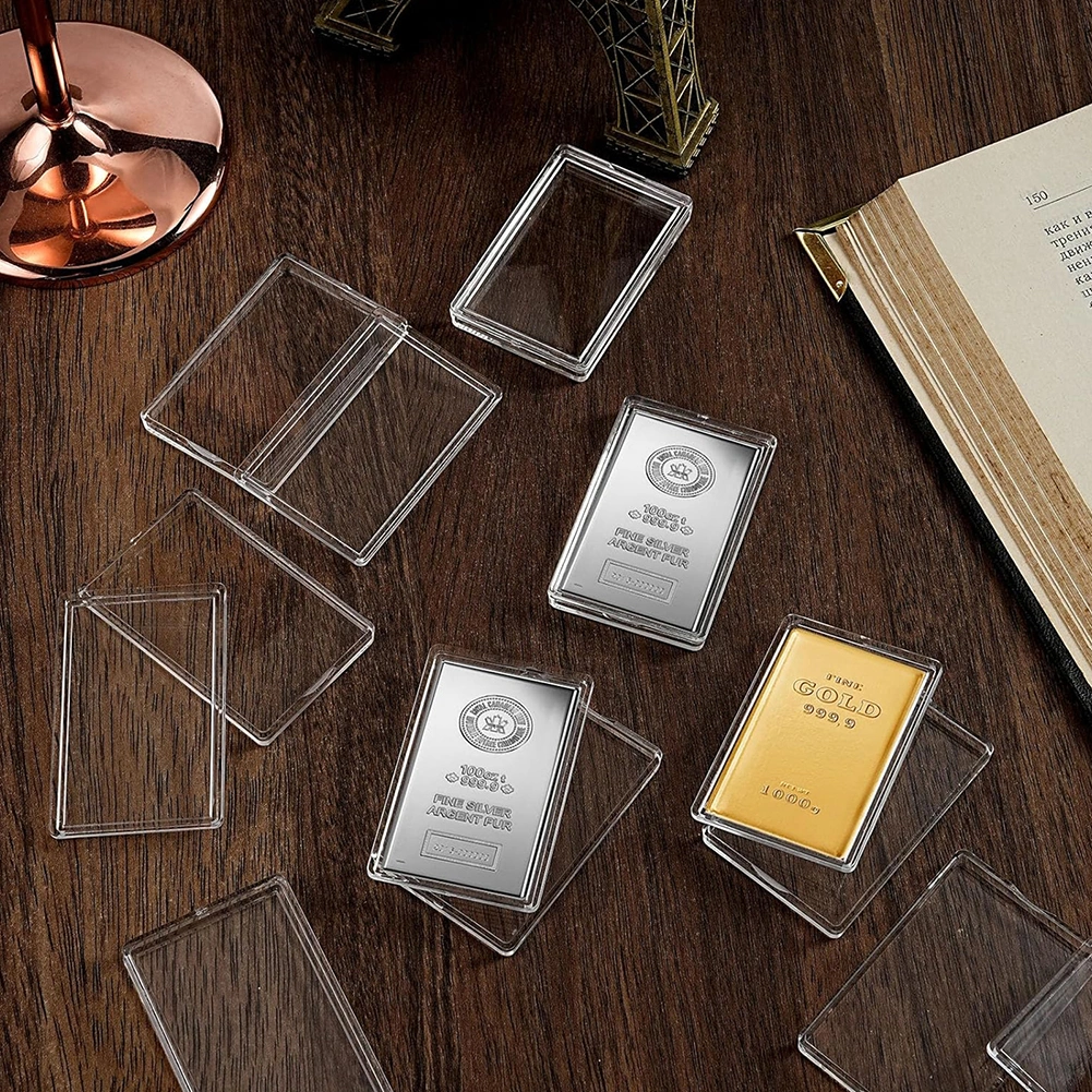 Clear Acrylic Silver Bar Case 1oz - Display Holder & Storage Container for Gold Bars, Jewelry, Medals - Transparent Organizer Box view 10
