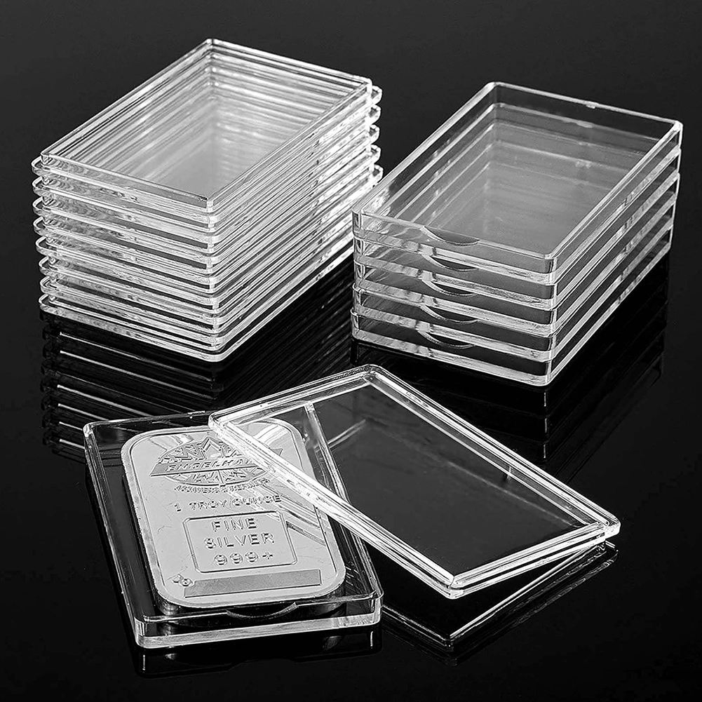 Clear Acrylic Silver Bar Case 1oz - Display Holder & Storage Container for Gold Bars, Jewelry, Medals - Transparent Organizer Box view 11