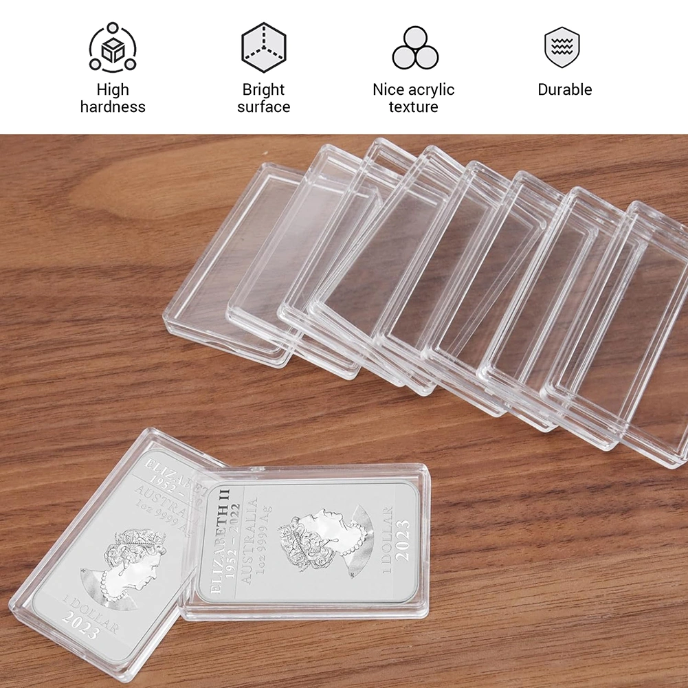 Clear Acrylic Silver Bar Case 1oz - Display Holder & Storage Container for Gold Bars, Jewelry, Medals - Transparent Organizer Box view 6