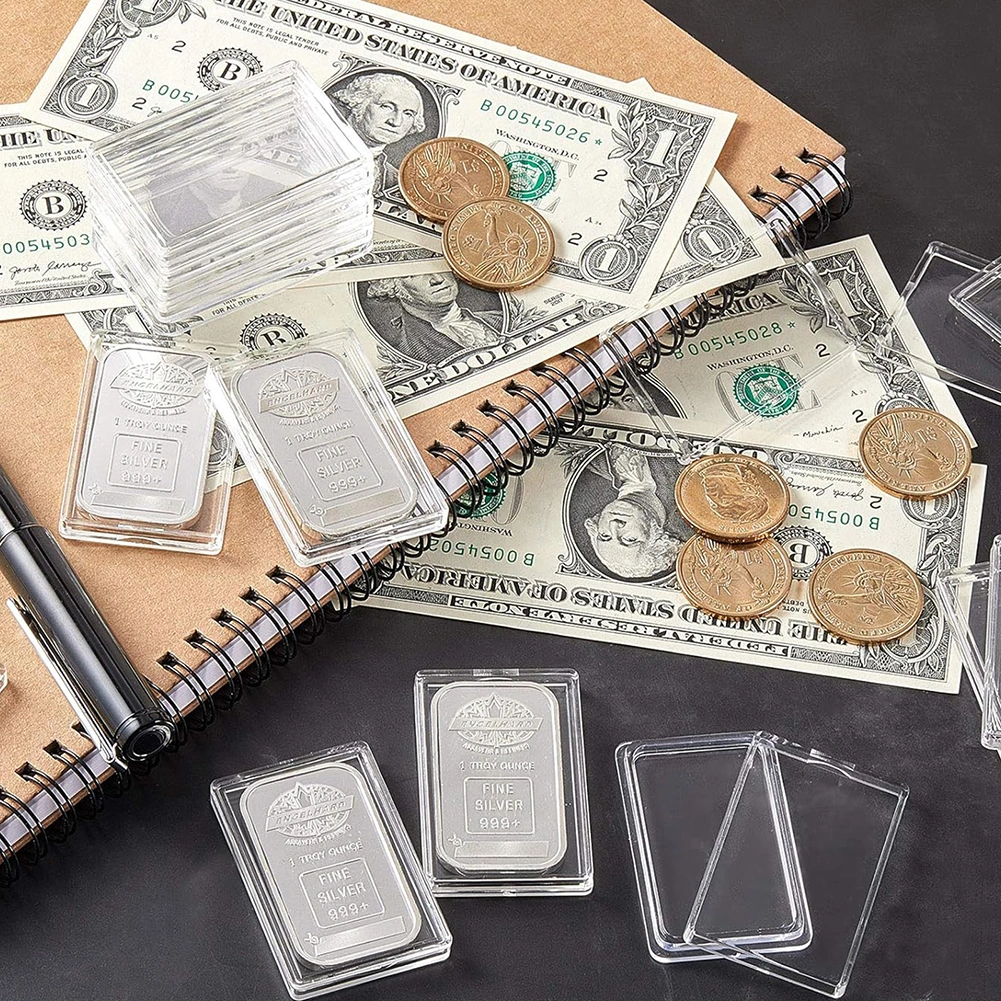 Clear Acrylic Silver Bar Case 1oz - Display Holder & Storage Container for Gold Bars, Jewelry, Medals - Transparent Organizer Box view 8
