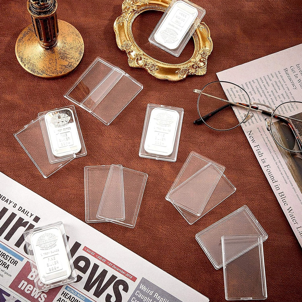 Clear Acrylic Silver Bar Case 1oz - Display Holder & Storage Container for Gold Bars, Jewelry, Medals - Transparent Organizer Box view 9