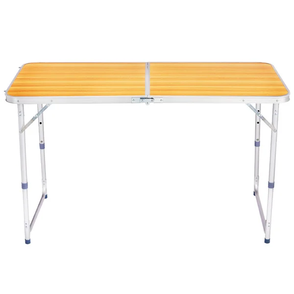 4Ft Portable Multipurpose Folding Table wood grain color view 2