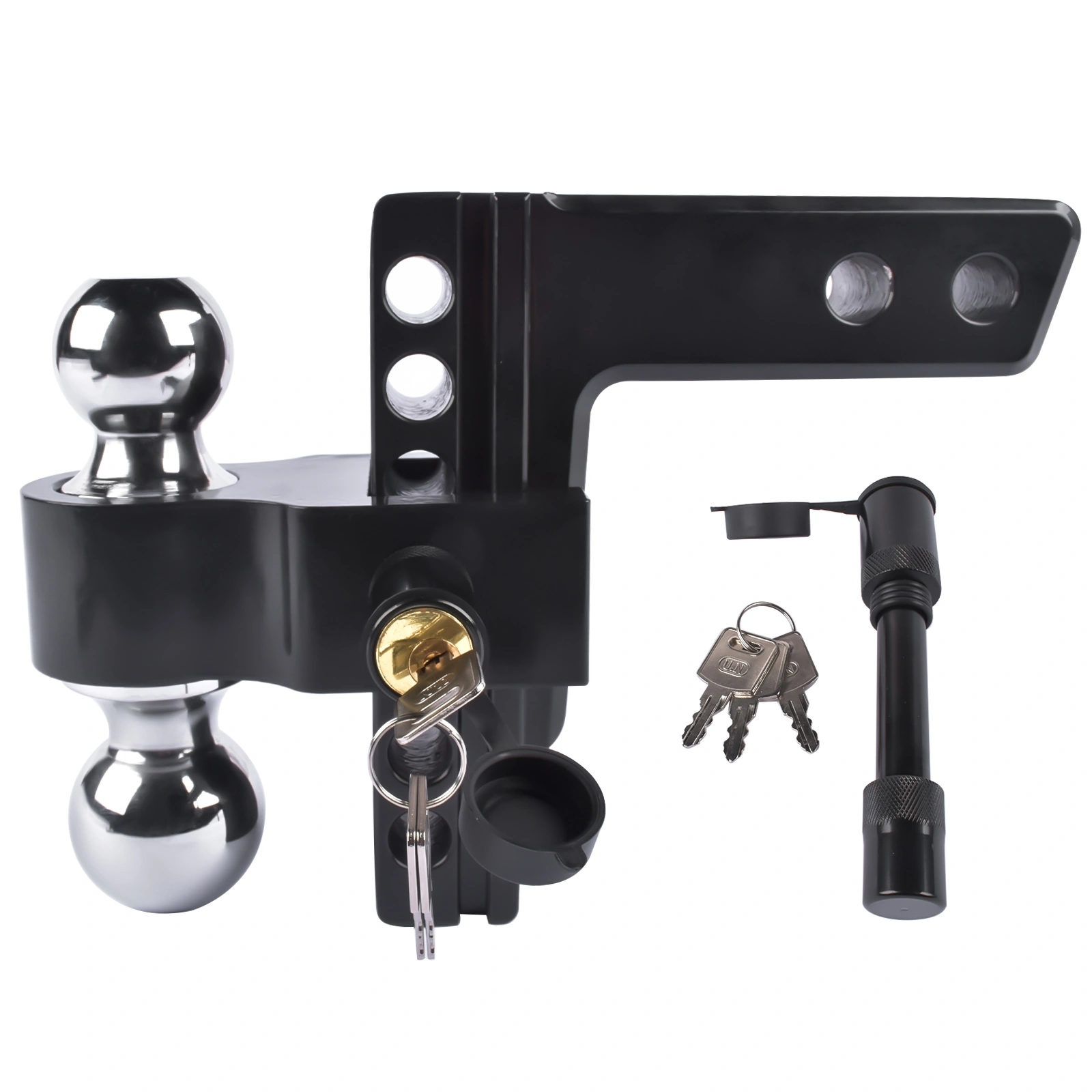 Adjustable 2" Receiver Trailer Hitch, 6-Inch Drop Rise Aluminum Tow Hitch view 2