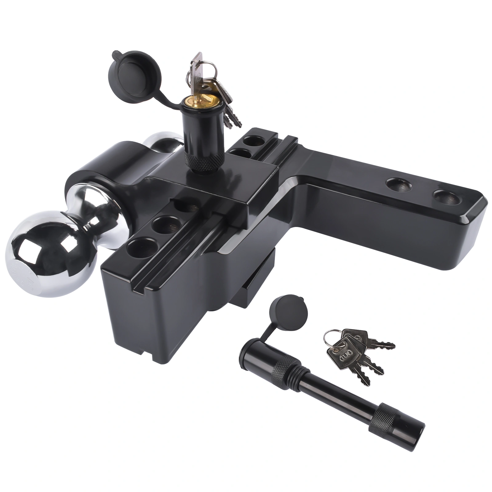 Adjustable 2" Receiver Trailer Hitch, 6-Inch Drop Rise Aluminum Tow Hitch view 5