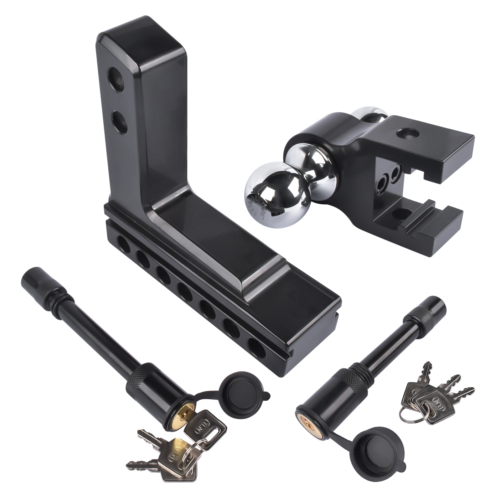 Adjustable 2" Receiver Trailer Hitch, 6-Inch Drop Rise Aluminum Tow Hitch view 6