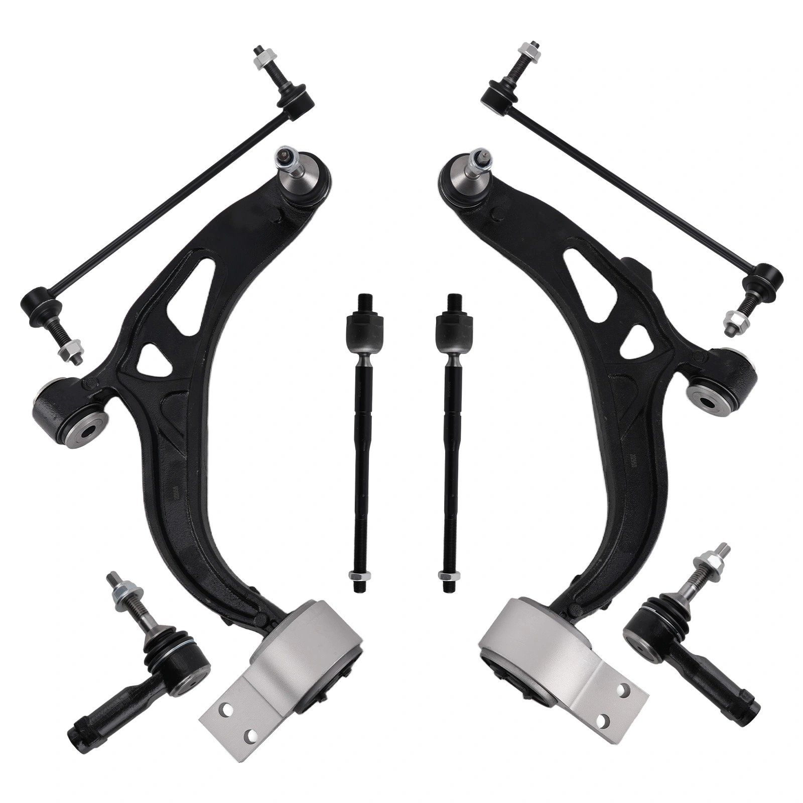 Front Lower Control Arms with Ball Joints & Bushings & Tie Rods for Ford Explorer 2011-2019