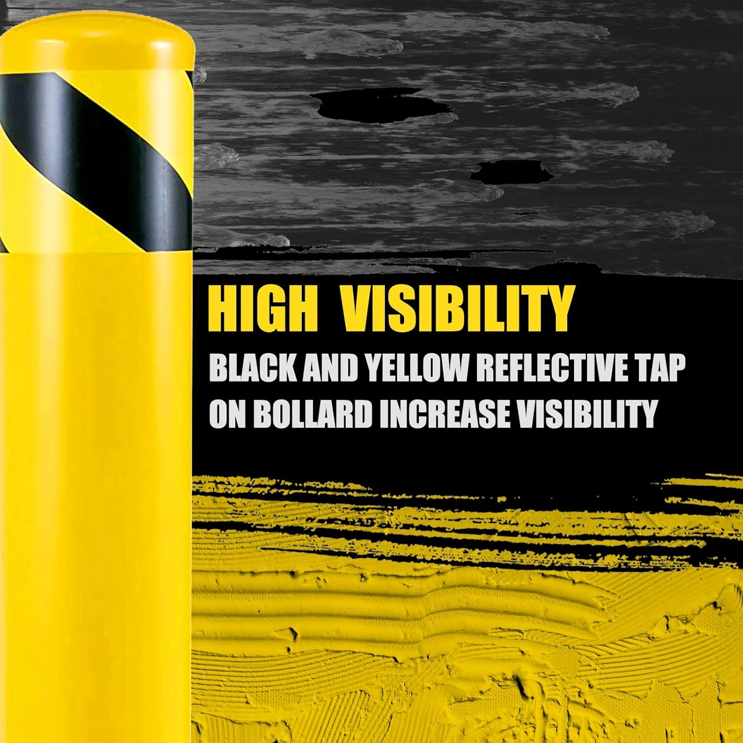 Steel Safety Bollards Yellow Powder Coated Parking Barrier Post Heavy Duty High Traffic Area Anti-Collision Posts Outdoor Industrial Grade view 4