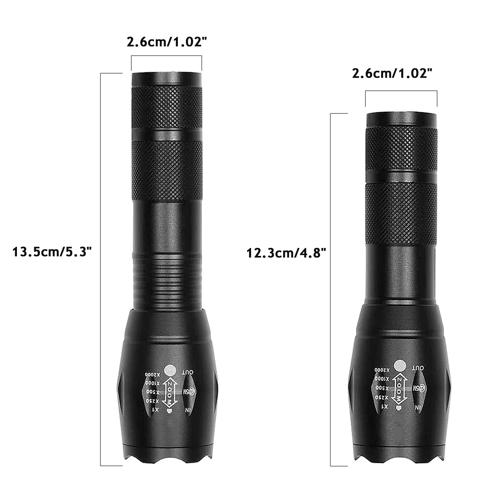 4 Pack USB Rechargeable LED Flashlight Adjustable Focus 5-Mode Outdoor with Battery Charger view 2